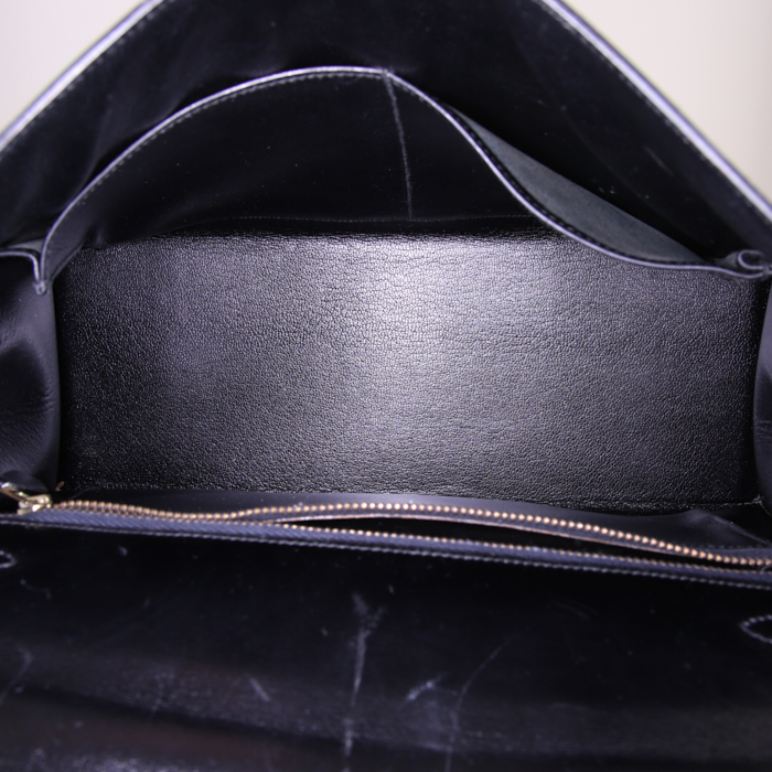 Hermes Kelly 32 cm handbag in black box leather - Detail D3