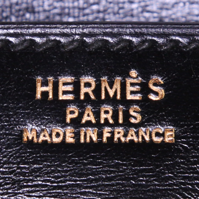 Hermes Kelly 32 cm handbag in black box leather - Detail D4