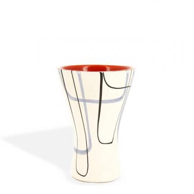 Small "Diabolo" vase in enamelled ceramic from the 1955’s, signed