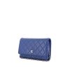 Borsa a tracolla Chanel Wallet on Chain in pelle trapuntata blu elettrico - 00pp thumbnail