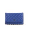 Borsa a tracolla Chanel Wallet on Chain in pelle trapuntata blu elettrico - 360 thumbnail
