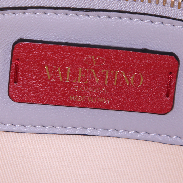 Sac à main Valentino Garavani en cuir gris - Detail D4