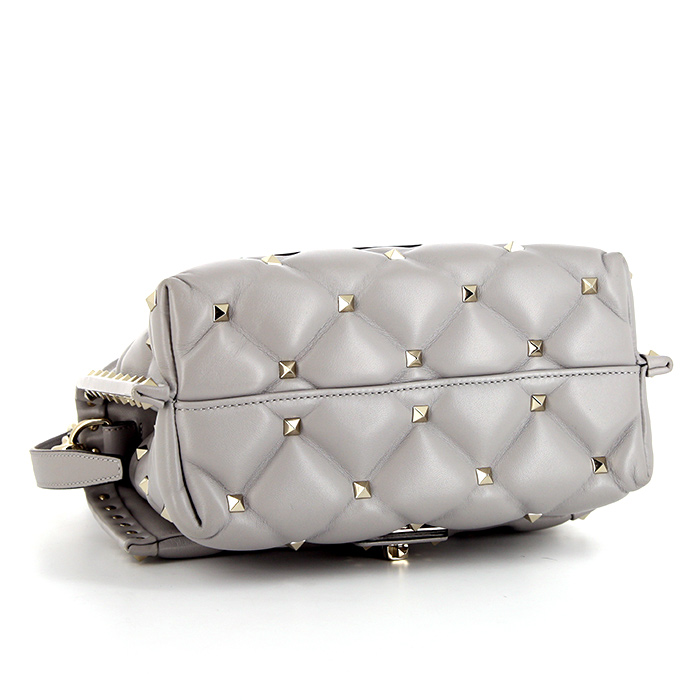Valentino Garavani handbag in grey leather - Detail D5