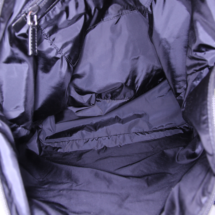 Bolso Cabás Prada en lona negra y cuero negro - Detail D3