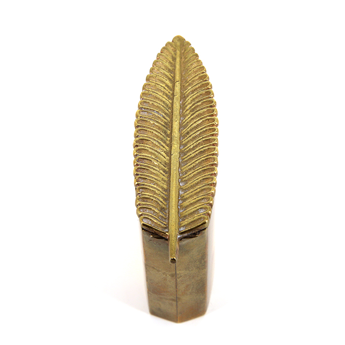 Line Vautrin, rare "Plume" (feather) gilt bronze box, from the 1940’s, signed - Detail D1