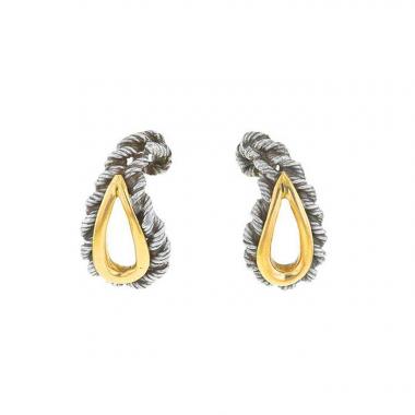 Orecchini Vintage in argento e oro giallo