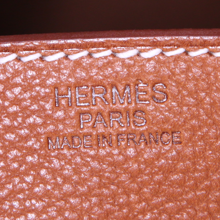Sac à main Hermes Birkin 30 cm en cuir Barénia 24 Faubourg fauve - Detail D3
