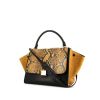 Celine Trapeze handbag in black and yellow leather and yellow python - 00pp thumbnail