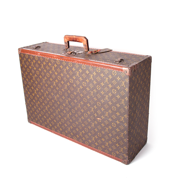 Valigia Louis Vuitton Braken in tela monogram e pelle naturale - Detail D1