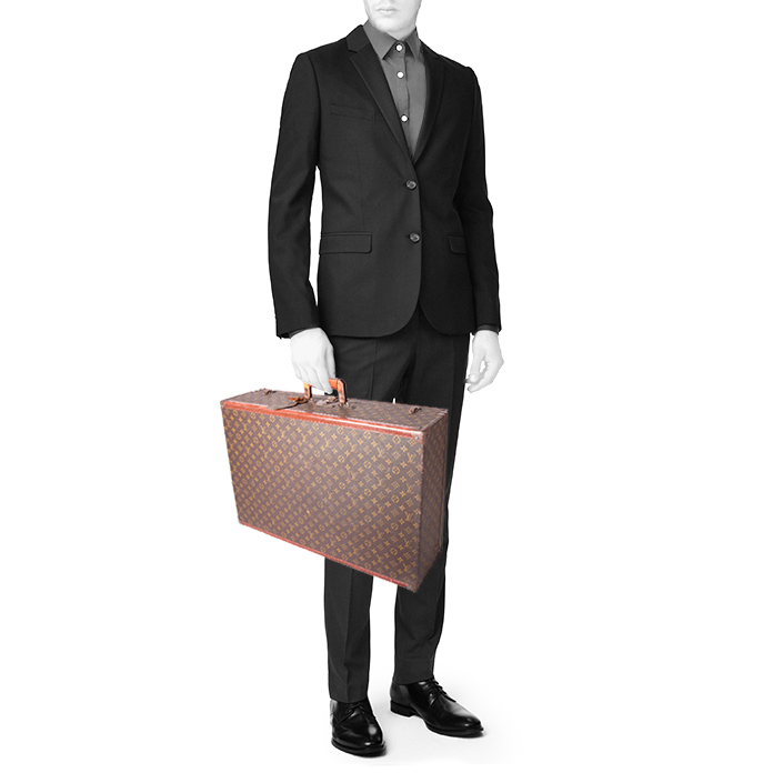 Louis Vuitton Braken suitcase in monogram canvas and natural leather - Detail D2
