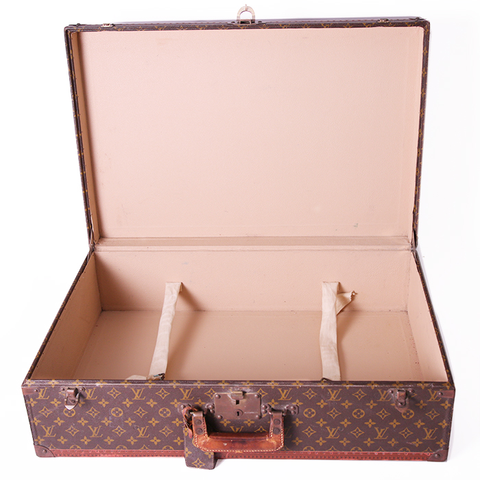 Louis Vuitton Braken suitcase in monogram canvas and natural leather - Detail D3