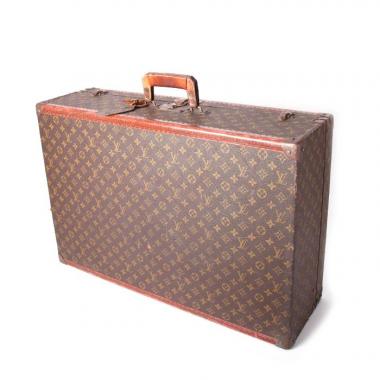 Maleta Louis Vuitton Braken en lona Monogram y cuero natural