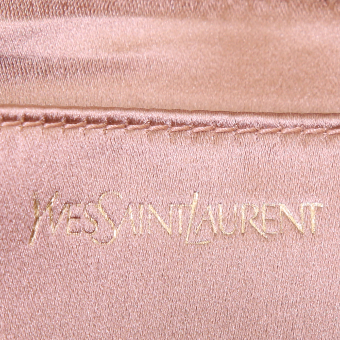 Pochette Saint Laurent Belle de Jour in pelle verniciata beige - Detail D3