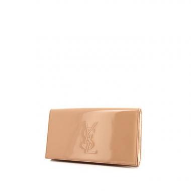 Bolsito de mano Saint Laurent Belle de Jour en charol beige