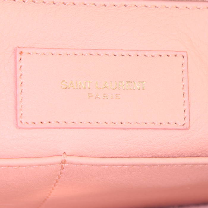Bolso de mano Yves Saint Laurent Chyc en cuero rosa - Detail D3