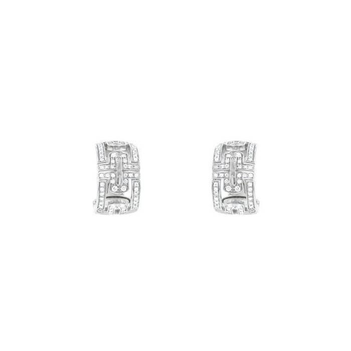 Bulgari Parentesi earrings in white gold and diamonds - 00pp