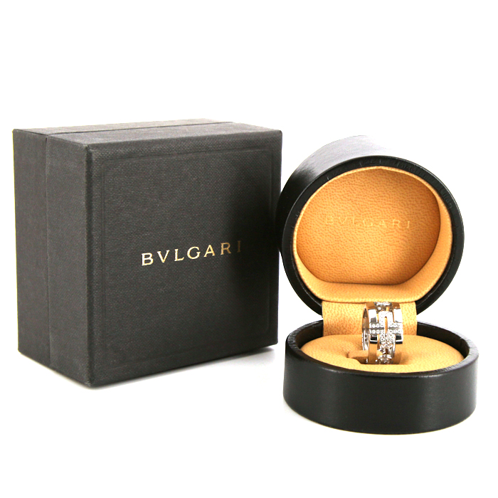 Anello Bulgari Parentesi modello grande in oro bianco e diamanti - Detail D2