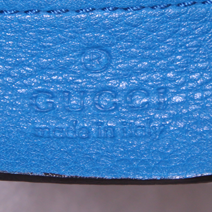 Shopping bag Gucci Soho in pelle martellata blu - Detail D3