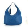 Gucci Soho handbag in Bleu Abysse grained leather - 360 thumbnail