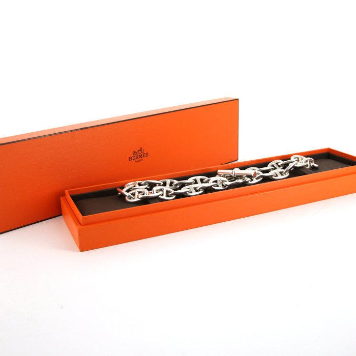 Collier Hermes Chaine d'Ancre grand modèle en argent - Detail D2