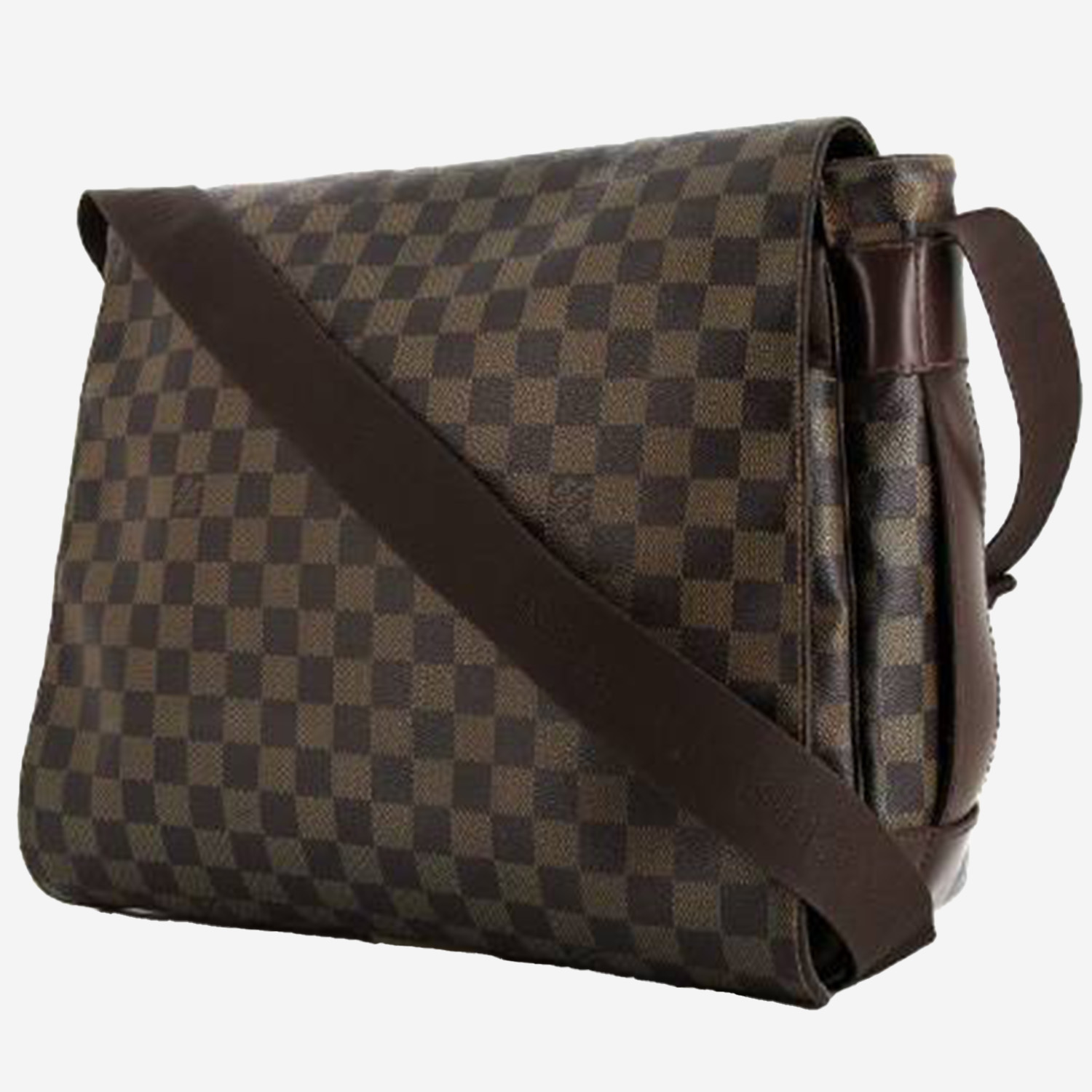 Louis Vuitton Messenger shoulder bag in ebene damier canvas and brown leather