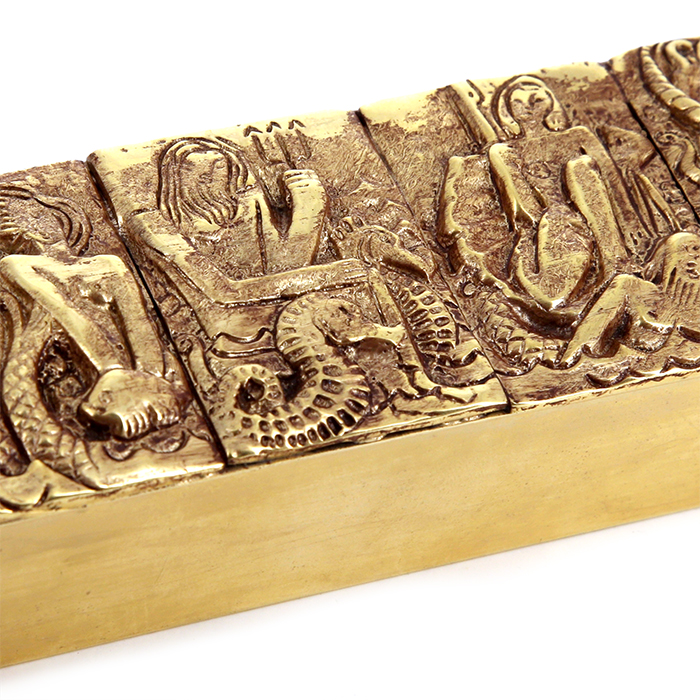 Line Vautrin, boîte "Neptune" en bronze doré, des années 1955, signée - Detail D2