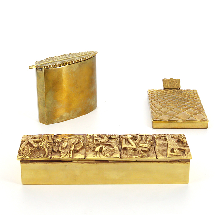 Line Vautrin, "Neptune" gilt bronze box, from the 1955’s, signed - Detail D5