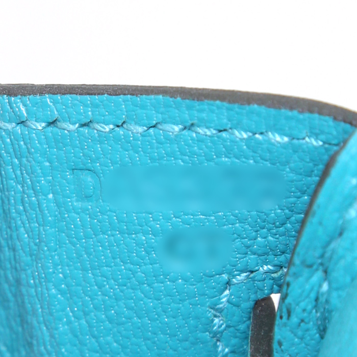 Hermes Birkin 25 cm handbag in Vert Veronese togo leather - Detail D4