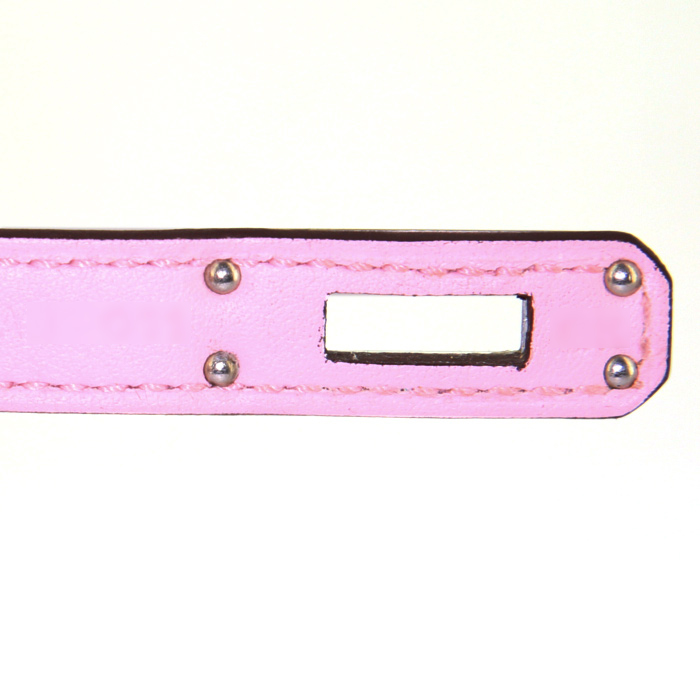 Hermes Birkin 25 cm handbag in pink Swift leather - Detail D4