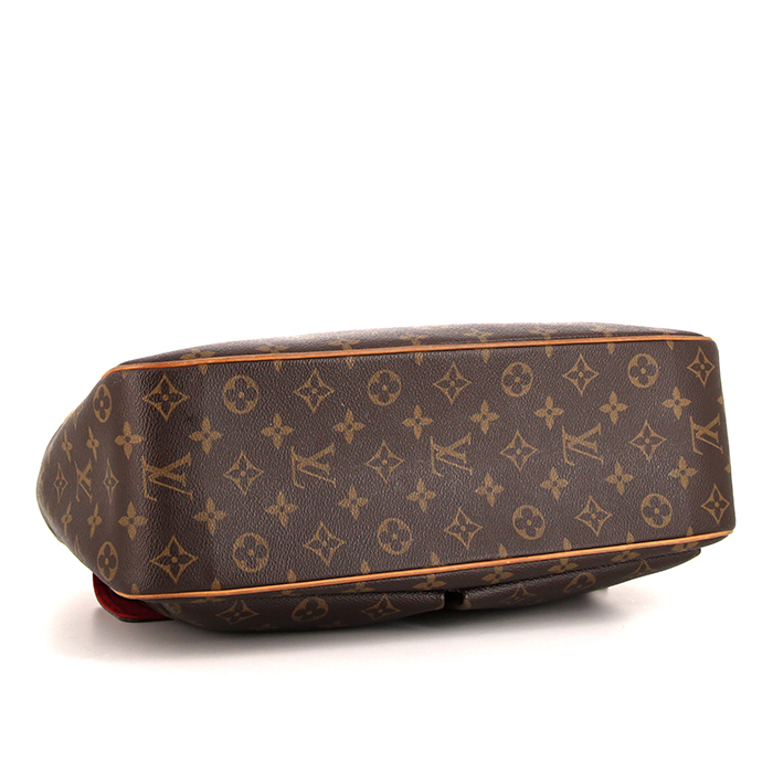 Louis Vuitton Multipli Cité shopping bag in brown monogram canvas and natural leather - Detail D4