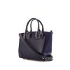 Christian Louboutin Eloise handbag in dark blue leather and dark blue suede - 00pp thumbnail
