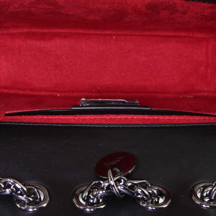 Christian Louboutin Sweet Charity shoulder bag in black leather - Detail D3