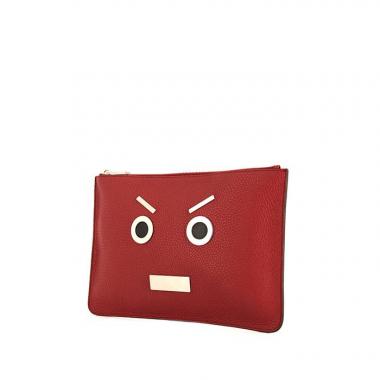 Bolsito de mano Fendi Bag Bugs en cuero rojo