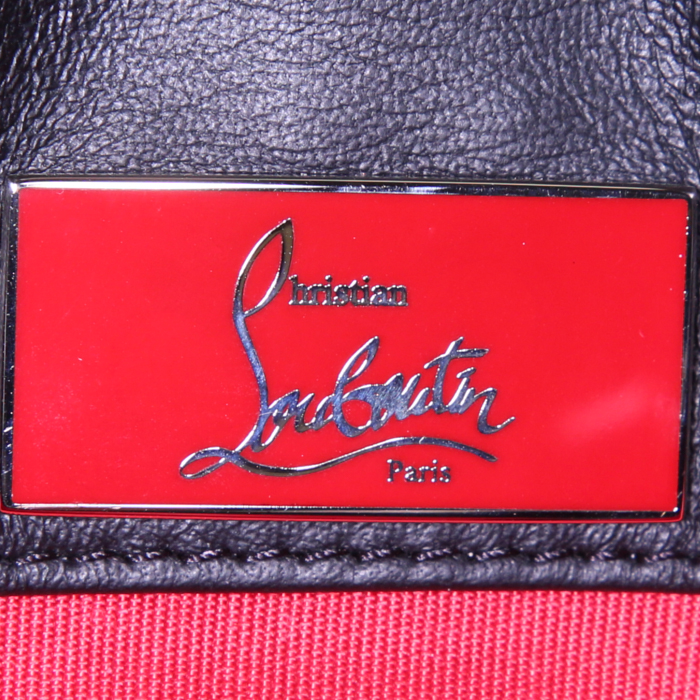 Pochette Christian Louboutin in pelle nera con borchie - Detail D3