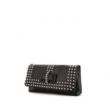 Bolsito de mano Christian Louboutin en cuero negro