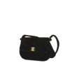 Chanel Vintage shoulder bag in black quilted velvet - 00pp thumbnail