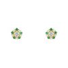 Vintage small earrings in yellow gold,  diamonds and emerald - 00pp thumbnail