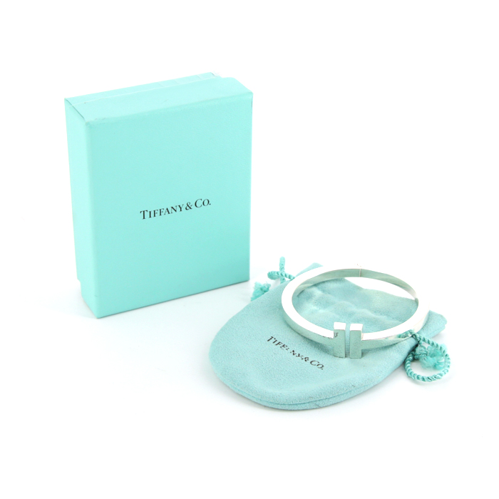 Bracciale a cerchio apribile Tiffany & Co Square in argento