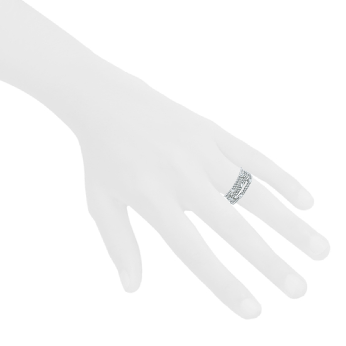 Anello Mauboussin Le Premier Jour modello grande in oro bianco e diamanti - Detail D1