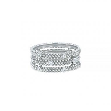 Mauboussin Le Premier Jour large model ring in white gold and diamonds