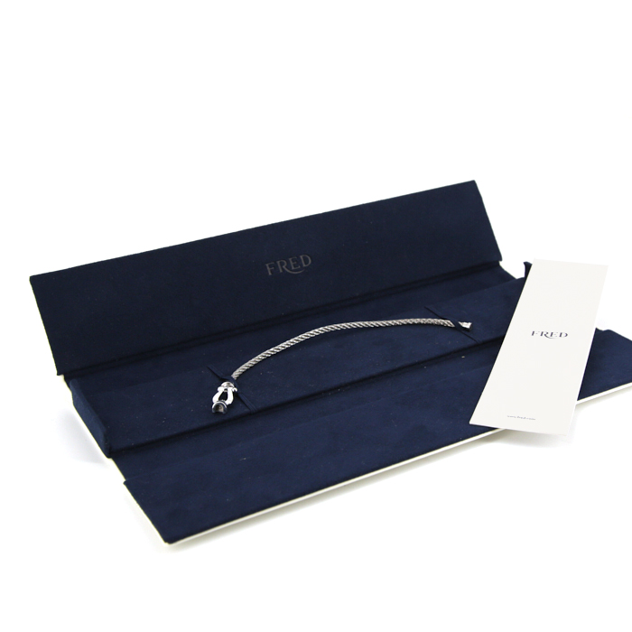 Fred Force 10 medium model bracelet in white gold and stainless steel - Detail D2