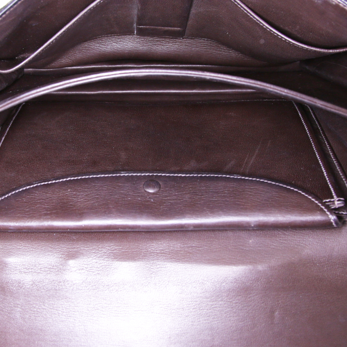 Hermès Palonnier handbag in brown crocodile - Detail D2