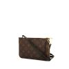 Louis Vuitton Double Zip shoulder bag in brown monogram canvas and black leather - 00pp thumbnail