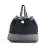 Chanel handbag in denim canvas and grey canvas - 360 thumbnail