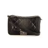 Chanel Boy shoulder bag in black and grey shading quilted leather - 360 thumbnail
