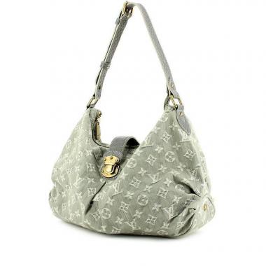 Borsa Louis Vuitton in tela denim monogram grigia e pelle grigia