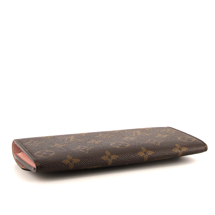 Louis Vuitton Sarah wallet in brown monogram canvas and varnished pink leather - Detail D4
