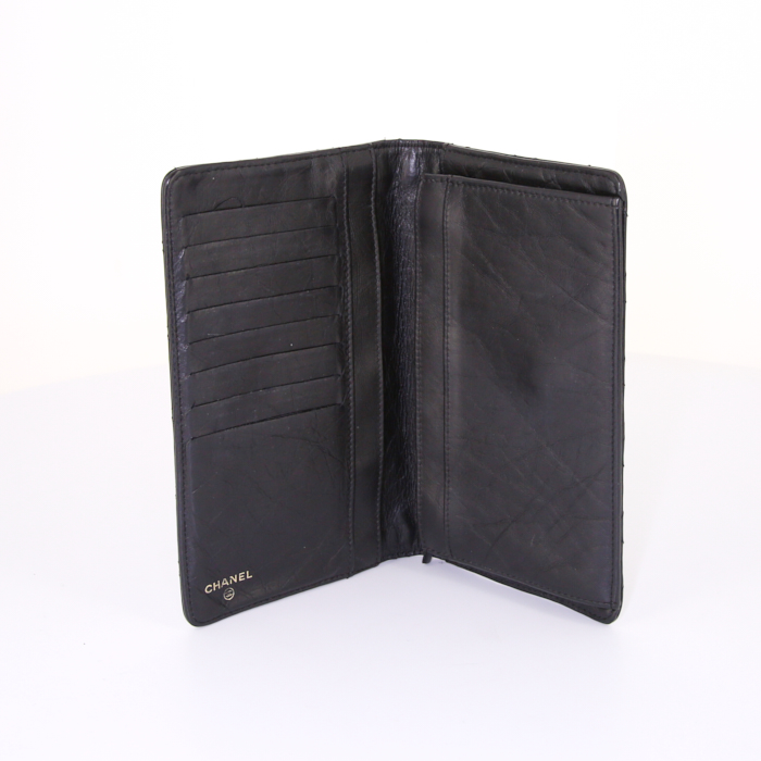 Portafogli Chanel Chanel 2.55 - Wallet in pelle trapuntata nera - Detail D2