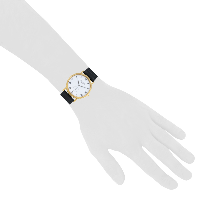 Montre Patek Philippe Calatrava Clous De Paris en or jaune Ref :  3919 Vers  1990 - Detail D1