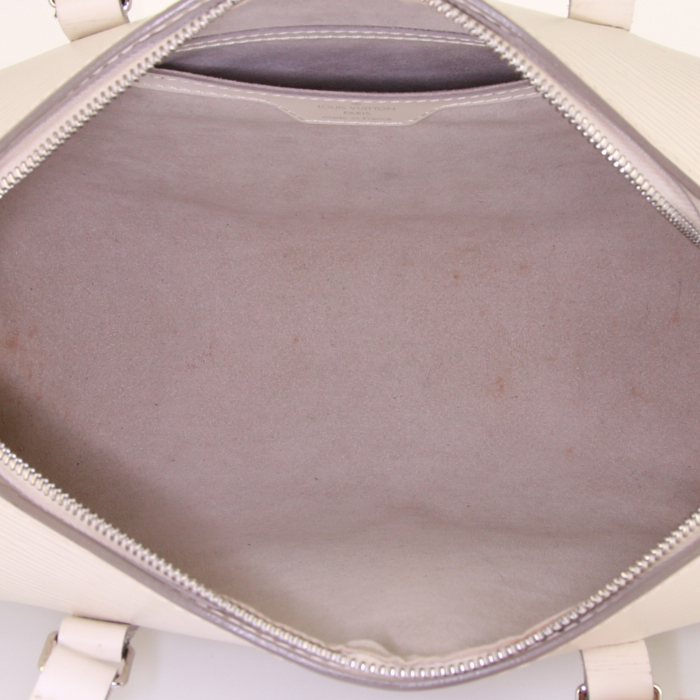 Louis Vuitton Soufflot handbag in white epi leather - Detail D2